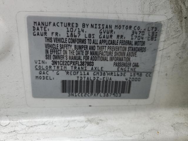 Photo 10 from auction – 2015 NISSAN VERSA NOTE with VIN 3N1CE2CPXFL387903