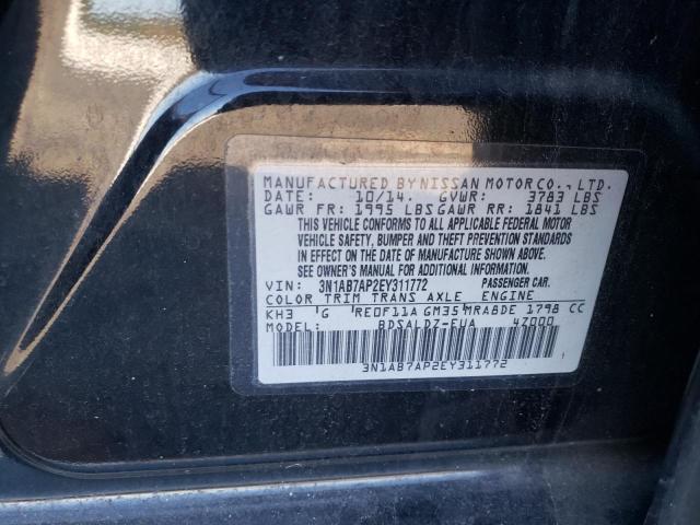 Photo 10 from auction – 2014 NISSAN SENTRA S with VIN 3N1AB7AP2EY311772