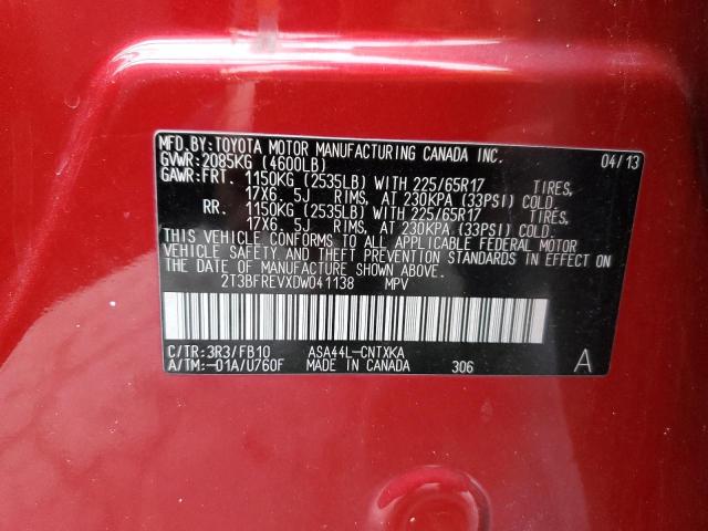 Photo 10 from auction – 2013 TOYOTA RAV4 LE with VIN 2T3BFREVXDW041138
