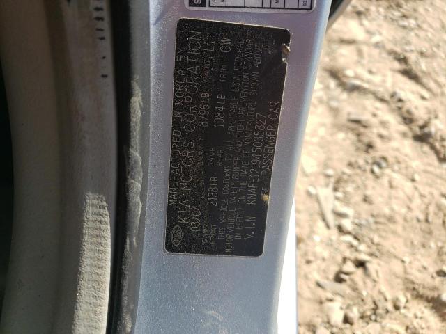 Photo 10 from auction – 2004 KIA SPECTRA LX with VIN KNAFE121945035827