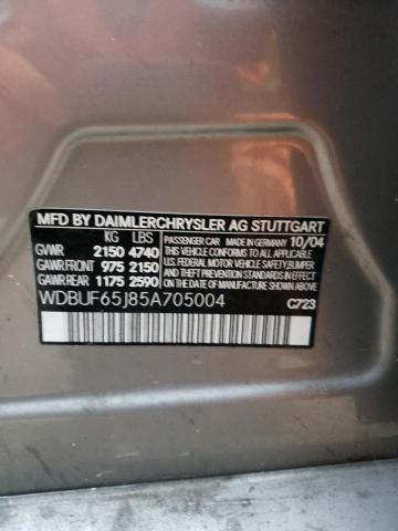 Photo 10 from auction – 2005 MERCEDES-BENZ E 320 with VIN WDBUF65J85A705004