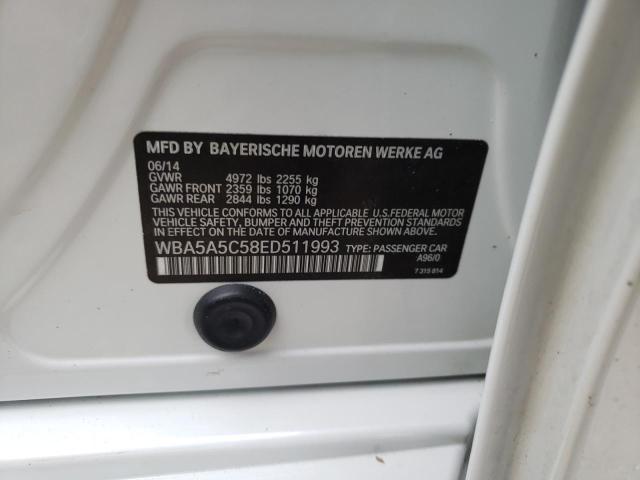 Photo 10 from auction – 2014 BMW 528 I with VIN WBA5A5C58ED511993