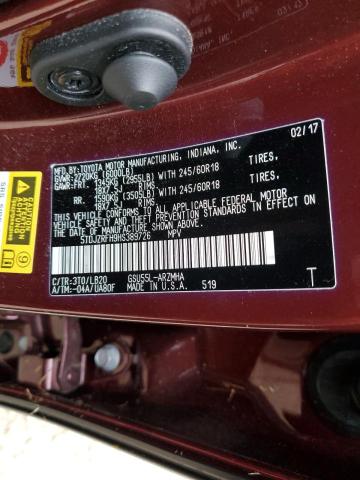 Photo 10 from auction – 2017 TOYOTA HIGHLANDER with VIN 5TDJZRFH9HS389726