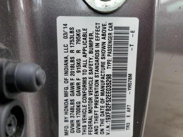 Photo 10 from auction – 2014 HONDA CIVIC LX with VIN 19XFB2F52EE035298