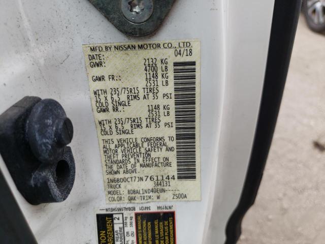 Photo 10 from auction – 2018 NISSAN FRONTIER S with VIN 1N6BD0CT7JN761144