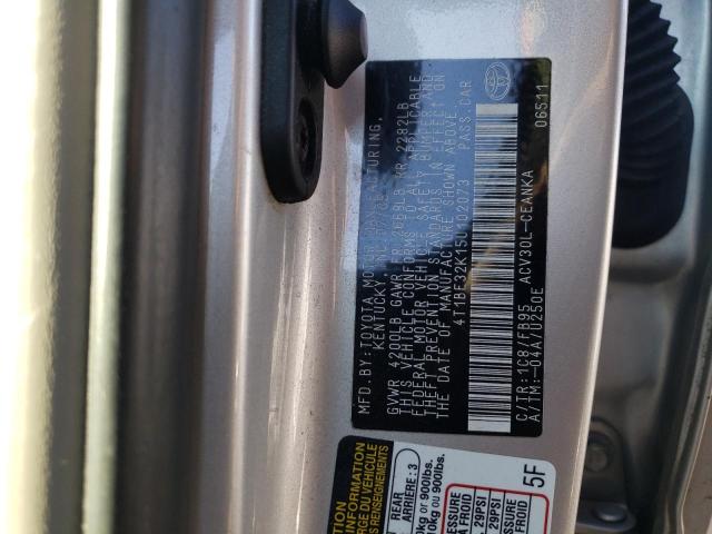 Photo 10 from auction – 2005 TOYOTA CAMRY LE with VIN 4T1BE32K15U102073