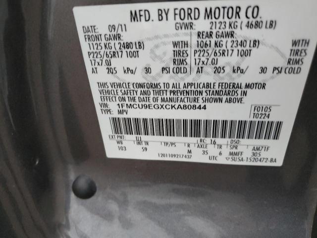 Photo 10 from auction – 2012 FORD ESCAPE LIM with VIN 1FMCU9EGXCKA80844