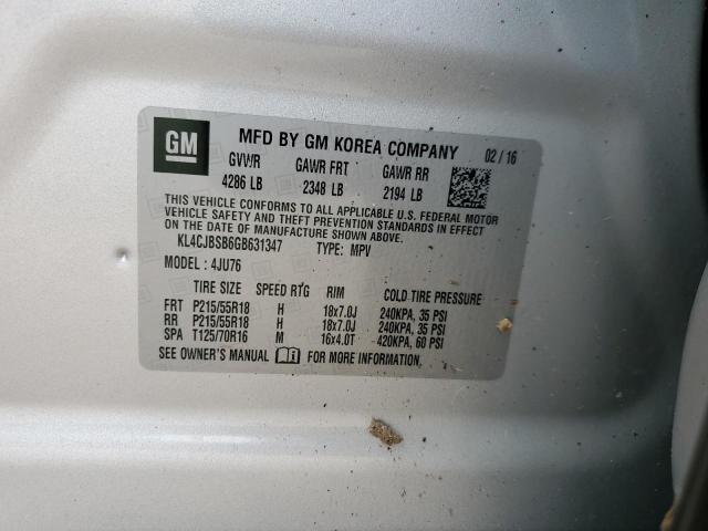 Photo 10 from auction – 2016 BUICK ENCORE CON with VIN KL4CJBSB6GB631347