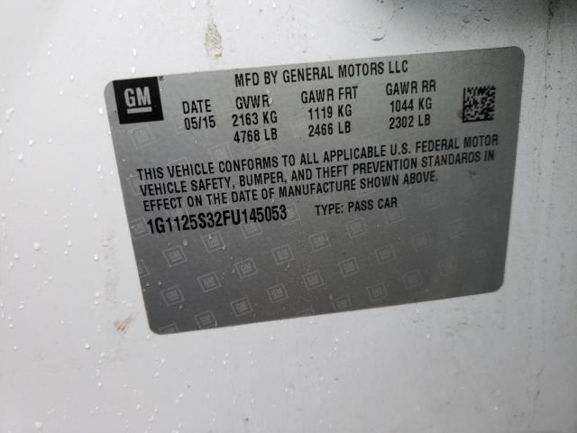 Photo 10 from auction – 2015 CHEVROLET IMPALA LT with VIN 1G1125S32FU145053