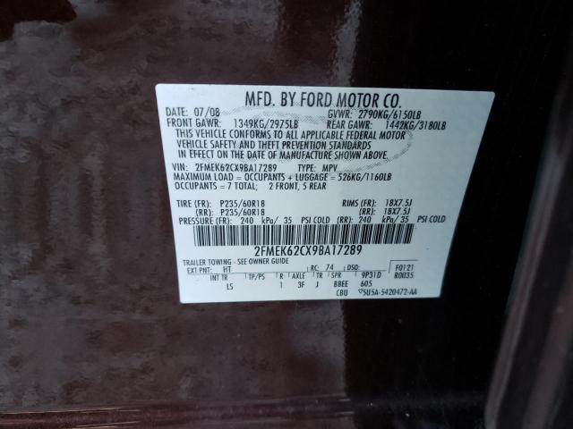 Photo 10 from auction – 2009 FORD FLEX SEL with VIN 2FMEK62CX9BA17289