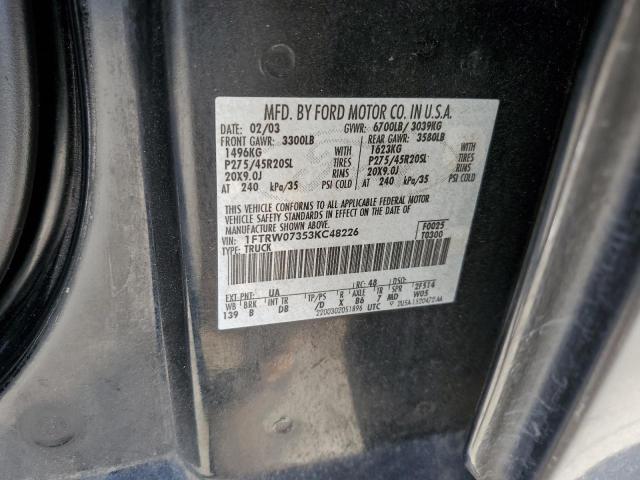 Photo 10 from auction – 2003 FORD F150 SUPER with VIN 1FTRW07353KC48226