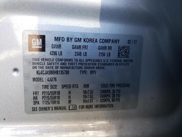 Photo 10 from auction – 2017 BUICK ENCORE PRE with VIN KL4CJASB0HB135780