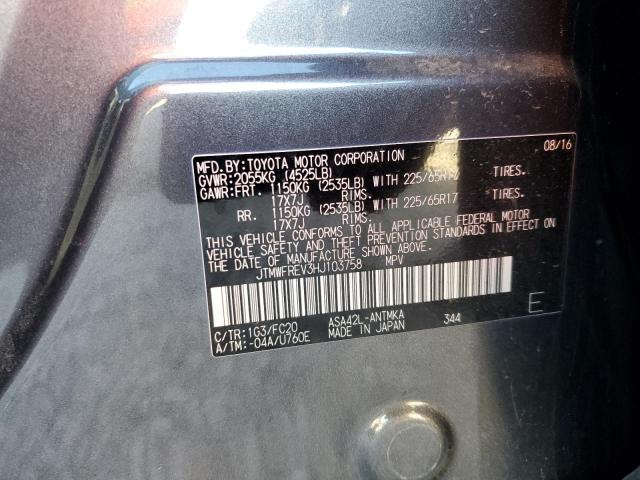 Photo 10 from auction – 2017 TOYOTA RAV4 XLE with VIN JTMWFREV3HJ103758