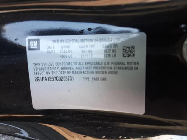 Photo 10 from auction – 2012 CHEVROLET CAMARO LS with VIN 2G1FA1E37C9203731