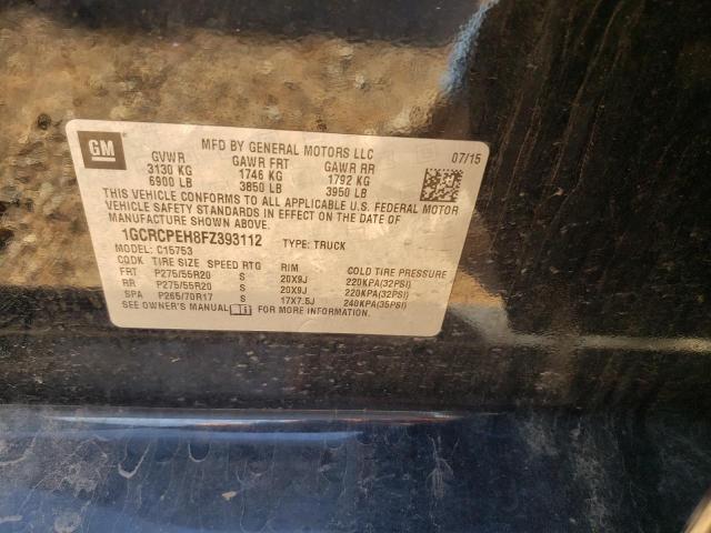 Photo 10 from auction – 2015 CHEVROLET SILVERADO with VIN 1GCRCPEH8FZ393112