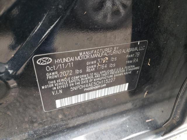 Photo 10 from auction – 2012 HYUNDAI ELANTRA GL with VIN 5NPDH4AE5CH115227