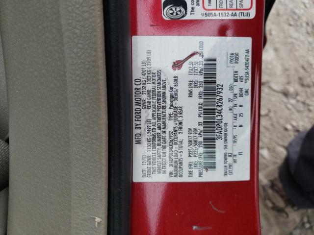 Photo 10 from auction – 2012 FORD FUSION HYB with VIN 3FADP0L34CR267932