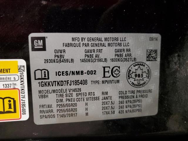Photo 10 from auction – 2015 GMC ACADIA DEN with VIN 1GKKVTKD7FJ185408