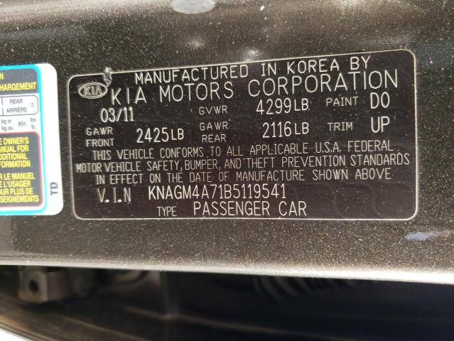 Photo 10 from auction – 2011 KIA OPTIMA LX with VIN KNAGM4A71B5119541