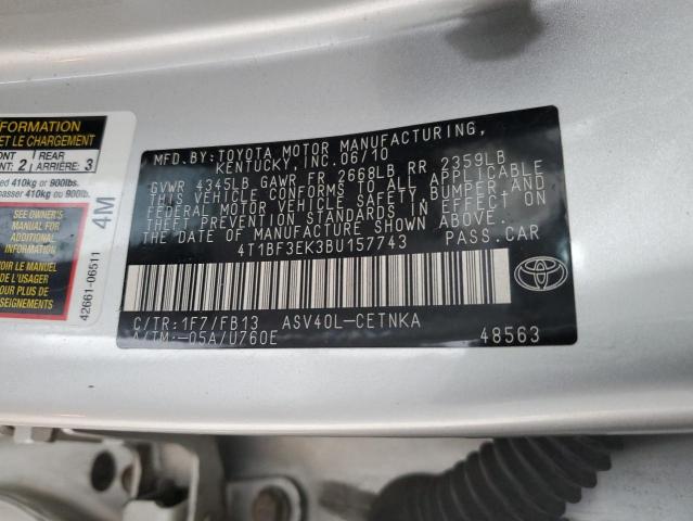 Photo 10 from auction – 2011 TOYOTA CAMRY BASE with VIN 4T1BF3EK3BU157743