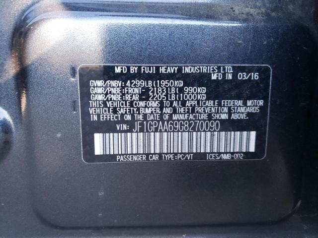Photo 10 from auction – 2016 SUBARU IMPREZA with VIN JF1GPAA69G8270090