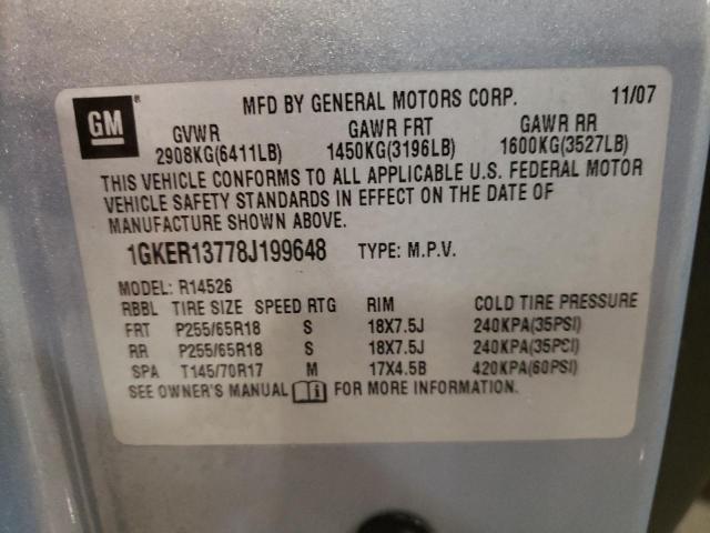 Photo 10 from auction – 2008 GMC ACADIA SLE with VIN 1GKER13778J199648
