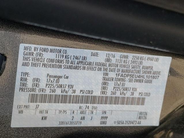Photo 10 from auction – 2017 FORD C-MAX SE with VIN 1FADP5EU4HL101807