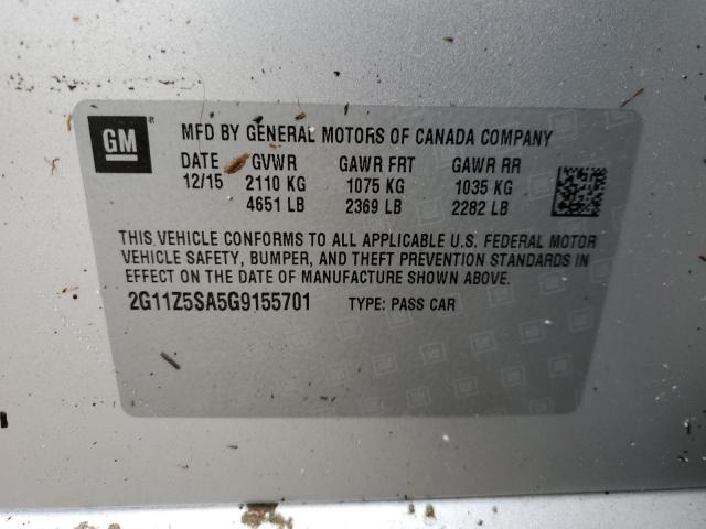 Photo 10 from auction – 2016 CHEVROLET IMPALA LS with VIN 2G11Z5SA5G9155701