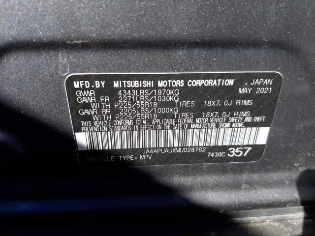 Photo 10 from auction – 2021 MITSUBISHI OUTLANDER with VIN JA4APUAUXMU028762