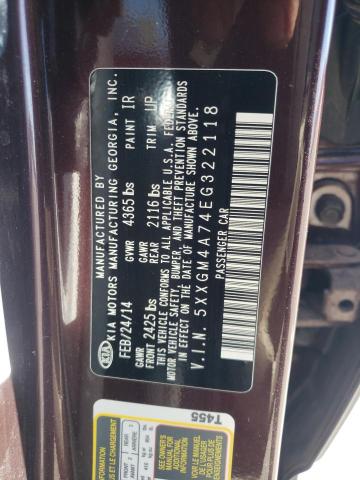 Photo 10 from auction – 2014 KIA OPTIMA with VIN 5XXGM4A74EG322118