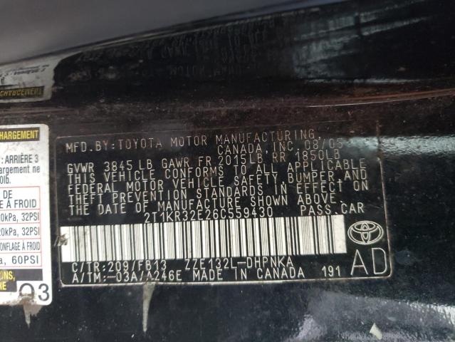 Photo 10 from auction – 2006 TOYOTA COROLLA MA with VIN 2T1KR32E26C559430