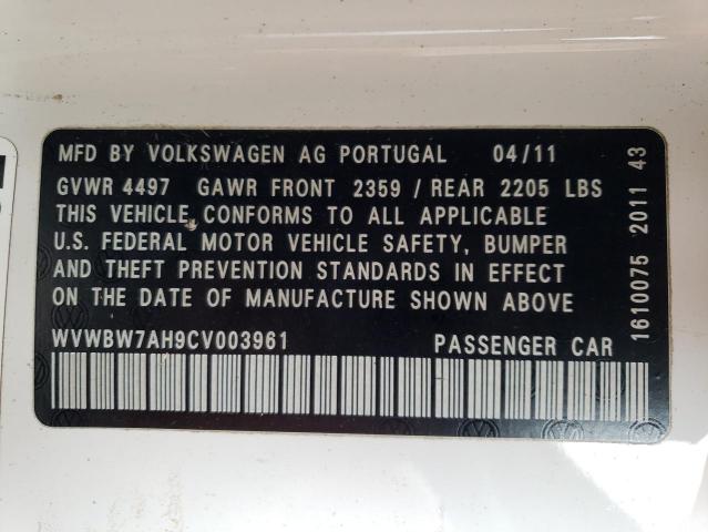 Photo 10 from auction – 2012 VOLKSWAGEN EOS KOMFOR with VIN WVWBW7AH9CV003961