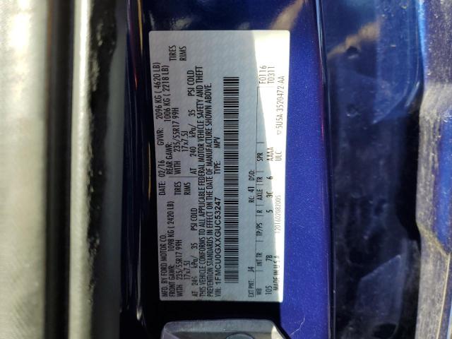 Photo 10 from auction – 2016 FORD ESCAPE SE with VIN 1FMCU0GXXGUC53247