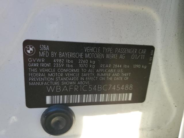 Photo 10 from auction – 2011 BMW 528 I with VIN WBAFR1C54BC745488