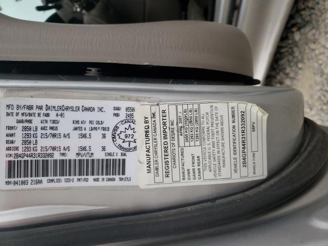 Photo 10 from auction – 2001 DODGE GRAND CARA with VIN 2B4GP44R31R332092