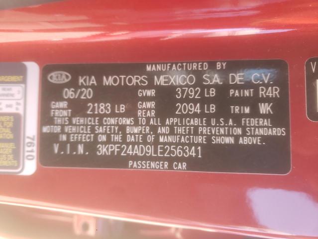 Photo 10 from auction – 2020 KIA FORTE FE with VIN 3KPF24AD9LE256341