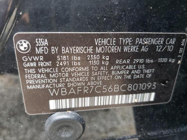 Photo 10 from auction – 2011 BMW 535 I with VIN WBAFR7C56BC801093