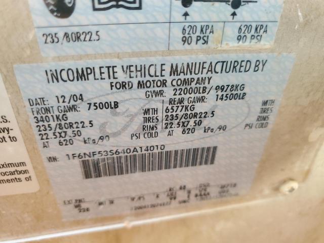 Photo 10 from auction – 2006 FORD F550 SUPER with VIN 1F6NF53S640A14010