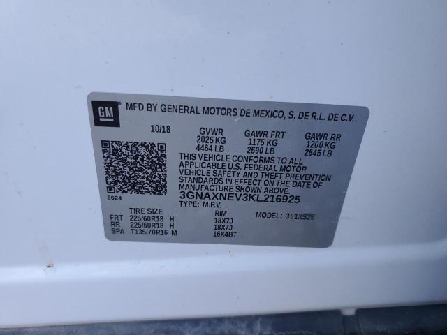 Photo 10 from auction – 2019 CHEVROLET EQUINOX PR with VIN 3GNAXNEV3KL216925