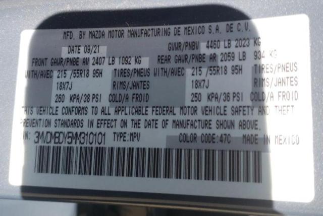 Photo 10 from auction – 2021 MAZDA CX-30 PREM with VIN 3MVDMBDY5MM310101