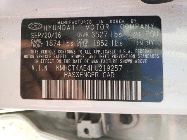 Photo 10 from auction – 2017 HYUNDAI ACCENT SE with VIN KMHCT4AE4HU219257