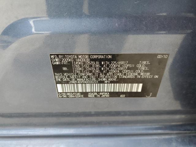 Photo 10 from auction – 2010 TOYOTA RAV4 with VIN JTMZF4DV9AD026223