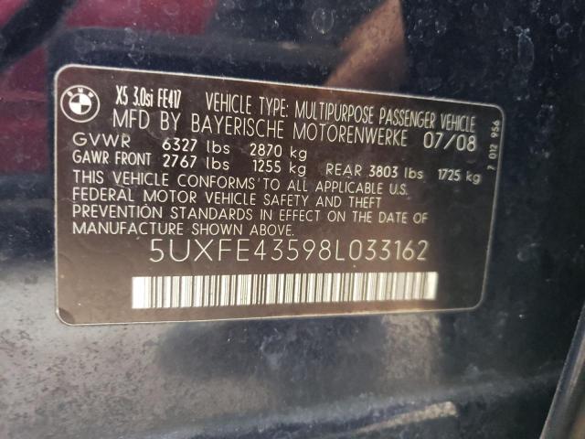 Photo 10 from auction – 2008 BMW X5 3.0I with VIN 5UXFE43598L033162