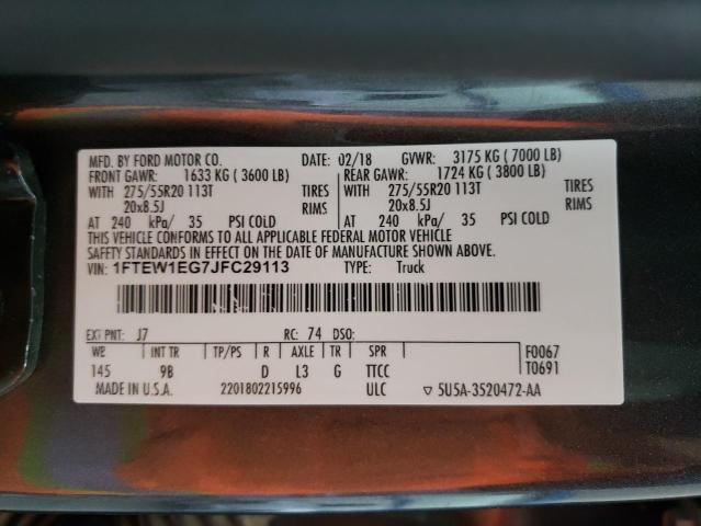 Photo 10 from auction – 2018 FORD F150 SUPER with VIN 1FTEW1EG7JFC29113