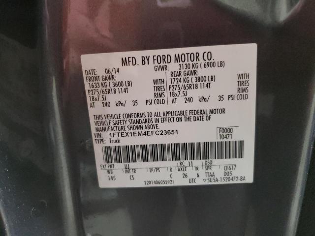 Photo 10 from auction – 2014 FORD F150 SUPER with VIN 1FTEX1EM4EFC23651