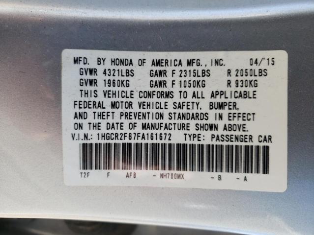 Photo 10 from auction – 2015 HONDA ACCORD EXL with VIN 1HGCR2F87FA161672