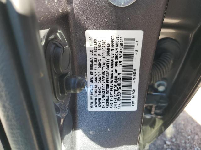 Photo 10 from auction – 2021 HONDA INSIGHT EX with VIN 19XZE4F59ME005570