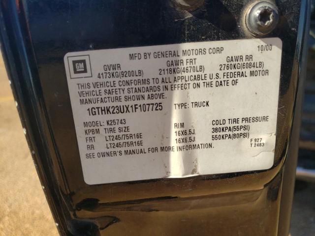 Photo 10 from auction – 2001 GMC SIERRA K25 with VIN 1GTHK23UX1F107725