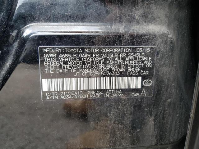 Photo 10 from auction – 2015 LEXUS IS 250 with VIN JTHCF1D25F5026343