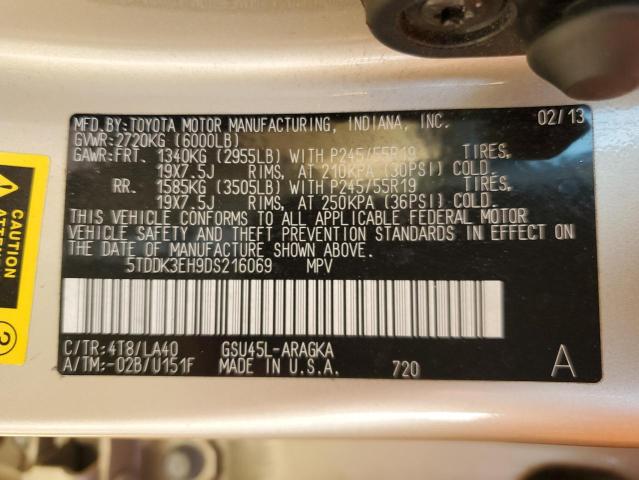 Photo 10 from auction – 2013 TOYOTA HIGHLANDER with VIN 5TDDK3EH9DS216069